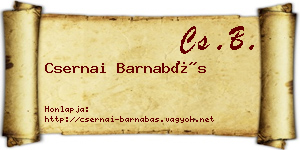 Csernai Barnabás névjegykártya
