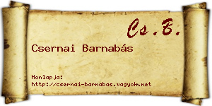 Csernai Barnabás névjegykártya